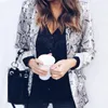 Women's Suits & Blazers Daily Wear Women Blazer Turn-down Collar With Pockets Snakeskin Printed Shopping Open Front Casual Soft Party Work L