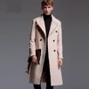 Men's Wool & Blends Classic Long Style Mens Coat Autumn Winter Luxury Cashmere Solid Color Jackets And Coats Size 5XL 6XL Man Trench