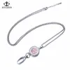 Pendant Necklaces Multi Styles Po Locket Necklace Standard&Rhinestone Frame Round Shape Glass Storage Memory