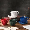 Cups Saucers 260 ml ThingKing Cup Mok Face Face Porcelain Ceramic Model Coffee Kitchen Bar Kerstmisbenodigdheden Huwelijksgeschenken