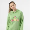 Felpe con cappuccio da donna Felpe Feece Donna Kawaii Frog Strawberry Stampato Pullover Felpa Harajuku Manica lunga Tuta invernale Coreano Cl