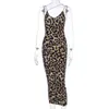 Casual Kleider Dulzura Leopard Schlangendruck Frauen Strap Midi Kleid figurbetont sexy rückenfrei Party 2020 Frühling Sommer Frauen Kleidung Clubwear Outfit T230210