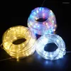 Strings 12m Tube Light String 100les Solar Powered Rope Patio Lights Outdoor Waterdicht Fairy Garden Garland Room Decor