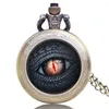 Pocket Watches Targaryen Drogan Design Fob Theme Retro Bronze House Quartz Watch Necklace Chain For Gifts