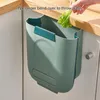 Kitchen Storage 10L Cabinet Hanging Space-saving Trash Can Foldable Large Opening Rubbish Bin With Waste Bag Organizer Bathroom Dustbin