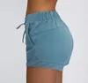 Ll596 shorts de ioga feminina roupas de alta cintura alta fiess use meninas curtas que executa calças elásticas para evitar o mau funcionamento do guarda -roupa