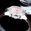 Luxury 5172 Mens Watch ETA7750 Automatic Chronograph Stainless Steel Rose gilt Opaline Dial Watches Sapphire Crystal Water Resistance Calf Skin Leather Strap