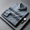 Men's Casual Shirts Autumn And Winter Shirt Stitching Striped Long-sleeved Personality Tooling