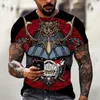 T-shirt da uomo Samurai T-Shirt Abbigliamento da uomo estivo O-Collo Maniche corte Casual Sportshirt Japese Horror Harajuku Stampa 3D Tops Tees