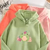 Felpe con cappuccio da donna Felpe Feece Donna Kawaii Frog Strawberry Stampato Pullover Felpa Harajuku Manica lunga Tuta invernale Coreano Cl