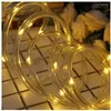 Strings 12m Tube Light String 100les Solar Powered Rope Patio Lights Outdoor Waterdicht Fairy Garden Garland Room Decor