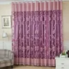 Curtain 2Pcs 100 250cm Floral Pattern Window Curtains With Beads Door Voile Drape Divider Room Wall Setting Decor