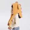 Beanies Beanie/Skull Caps Little Dinosaur Hat with Rars Moving Parent-Child2 in1 Scarf hearflap Lamb Velvet Fur暖かさ女性冬