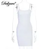 Casual Dresses Dulzura Chain Diamond Women Mini Dress Bodycon Sexig Elegant Stap Sundress Solid 2020 Summer Clothes Party Streetwear Club Outfit T230210