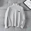 Men S Sweaters S Sweater Brand Hip Hop Street Jacket Shirt Cotton Thin Classic Stand Collar Inverted Triangle Embroidery Spring Woolen Zipper Coat