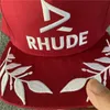 Красная бейсбольная кепка Rhude с вышивкой для мужчин и женщин, верхняя версия шляпы, регулируемый солнцезащитный крем для улицы с бирками