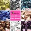 Craft Tools 200g Mirror Glass Crystal Glossy Silver Color Square Rectangle DIY Decoration Tile Mosaic Making and Hobby 230211