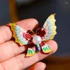 Brooches Muylinda Enamel Butterfly Brooch Rhinestone Colorful Insect Pins Simulated Pearls For Women Clothes Scarf Clip Pin