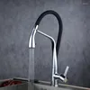 Kitchen Faucets LIUYUE Black Brass Rubber Flexible With Fixed Support 360 Rotate Faucet Button To Switch Sink Mixer Taps