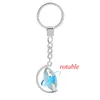 Keychains Mothers Day Moeder roteerbare Round Time Gem Key hanger Simple Mother's Family Intimate Gift Birthday