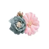 Nuove ragazze carino petali di fiori forcine dolce perla chiffon capelli decorare copricapo fermagli per capelli barrette accessori per capelli per bambini regalo GC1902