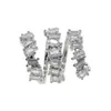 Cluster-Ringe, modisch, für Damen, Charm, offen, verstellbar, Multi-Wrap, Baguette, funkelnd, glitzernd, klarer Cz, gepflastert, Finger-Verlobungsschmuck, Cluster