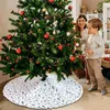 Décorations de Noël blanc en peluche jupe d'arbre fausse fourrure tapis de base rond intérieur extérieur fête vacances