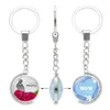 Keychains Mothers Day Moeder roteerbare Round Time Gem Key hanger Simple Mother's Family Intimate Gift Birthday