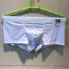 Underpants 2023 Brand Sexy Man Roupa Undersenha Nylon Mens Boxers Mosh de gelo Boler respirável masculino u convexo bolsa calcinha C404