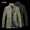 Мужские траншеи Coats Vxo Men Men Jacket Fashion Coat Осень повседневное сильм-подсадка Army Army Bomber Bomber Male M-5xl