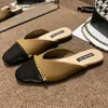 Tofflor Spring Women Flats Shoes Chain 2023 Autumn Sandals Designer Slingback Flip Flops Casual Ladies Mules Slides