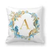 Kissen Englisch Alphabet Ozean Blumen Dekorative Kissen Fall Meer Brief Abdeckung Wohnzimmer Dekoration Für Sofa Auto Couch Stuhl