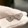 Luxury Quality Mini Flower Charm Stud Earring With Diamond in Platinum Color for Women Wedding Jewelry Gift Web 129