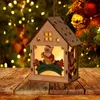 Christmas Decorations LED Light Wood House Cute Tree Hanging Ornaments Year Decor 2023 Holiday Decoration For Home