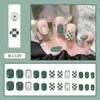 False Nails 24 Pcs Nail Art Fake Patches Cute Set With Glue Stick Removable Reusable Wearing Tools Accessories