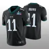 Maglia da calcio Philadelphia''eagles''men 86 Zach Ertz 9 Nick Foles 11 Carson Wentz Jay Ayi 91 Fletcher Cox 2018 Super Alshon Jeffery Bowl Maglia da calcio nera