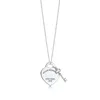 Fashion luxury necklace pendant stainless steel heart shaped key pendant necklace original 925 silver love necklace pendant female242C