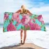 Towel Vintage Shabby Chic Rose Pattern Beach Quick Dry Microfiber Blanket For Adults Kids Outdoor Picnic