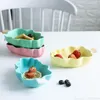 Assiettes 1 pc/feuille forme bol en céramique Snack Dessert fruits salade assiette famille Restaurant fournitures cadeaux