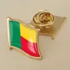 Benin National Flag Crystal Harts Drop Badge Brosch Flag Badges of ALLA l￤nder i v￤rlden