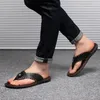 Tofflor läder luxe sommar män strand flip flops man bekväm sko casual mode fiske flip-flops klassisk utomhus