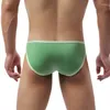 Cuecas masculinas Sexy Rouphe Briefs gay baixa cintura u convexa moda nylon lingerie masculina respirável calcinha tanga hombre f2404