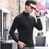 Suéteres masculinos Men Turtleneck Cashmere Sweater Male Wool Color Sólida Slim Alta Pullovers de Gola Alta