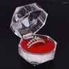 Bolsas de jóias 1pc Caixa de anel acrílico para jóias Pacoting exibir casos de transporte transparentes Presente 3.5 3,5 cm