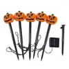 5Buls Halloween Pumpkin Lantern Lamp Outdoor Garden Lawn Light Solar/Batterij Powered for Christmas Thanksgiving Party Decor