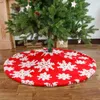 Christmas Decorations 90/122CM Tree Skirt Plush Faux Fur Carpet Xmas Snow Embroider Floor Mat Ornaments Year Decor