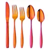 Dinnerware Sets Luxury Dinner Tableware Set Gold Meta Knife Spoon Dessert Fork Teaspoon Travel Used In Party