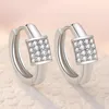 Hoop oorbellen S925 Sterling Silver 10mm Mini Round Zirkoon voor vrouwen Fashion Charm Wedding Gift Sieraden