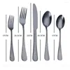 Set di stoviglie 5 pezzi / set Cucina durevole in acciaio inossidabile Set completo Cucchiaio Forchetta Coltelli Kit Posate Stoviglie