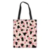 Shopping Bags Leopard Zebra Print Canvas Messenger Bag For Women Ladies Reusable Designer Beach Handbags Student Book Cloth Pack